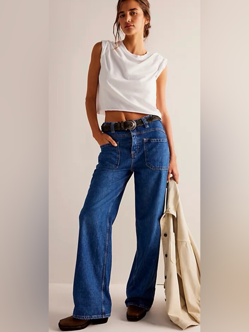 Free People We The Free Palmer Cuffed Jeans size 28